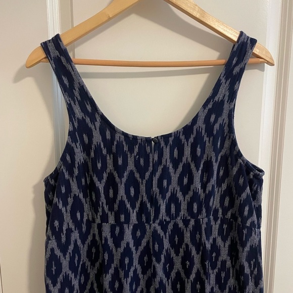 Outerknown Ikat Cropped Wide Leg Jumpsuit Organic Cotton Navy Print Size Medium - Picture 8 of 12